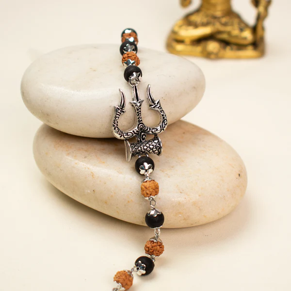 1-2026-04-16T154542.207 Mahadev Trishul Damru Rudraksha Karungali Kavach Bracelet - Image 1