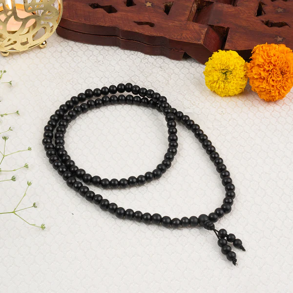 1_51_9610611c-7547-4860-8b9a-34100b2111a0 Karungali Malai 8mm Stretchable - 108+1 Beads (Original Ebony Wood) - Image 1