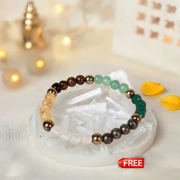 1_5bc62f95-9d7f-4841-81a8-8c469bb78533 Dhan Yog 6mm Bracelet With Free Raw Selenite Plate - Image 1